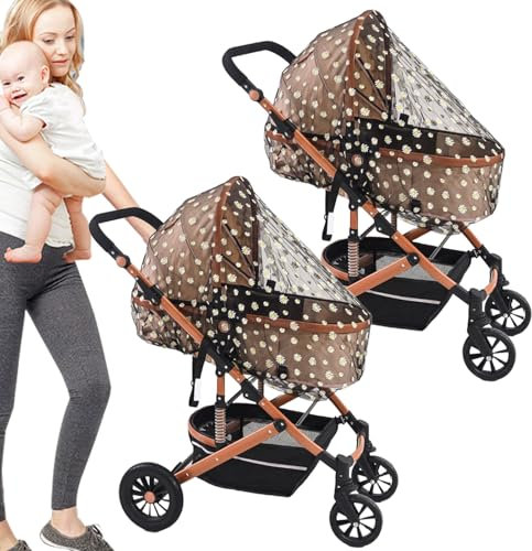 Kinderwagen Netz,Für Babywiege & Stubenwagen | Stretchbare Haltebänder & Schutznetz Für Babybetten, Wiegen & Laufgitter