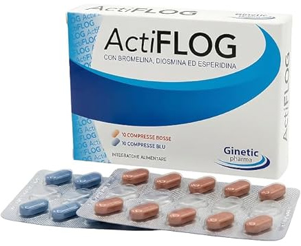 Integratore Cellulite, Drenante e Gambe Leggere - Azione Bifasica Giorno/Notte – con Diosmina, Centella, Meliloto e Bromelina – 20 Compresse Azione URTO