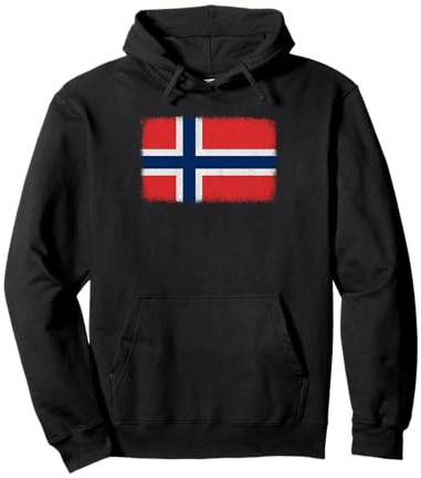 Gráfico de la bandera de Noruega para hombres, mujeres Sudadera con Capucha