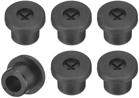 TA-VIGOR Lot de 6 œillets de câble de bureau en caoutchouc de 10 mm pour bureau et plans de travail, organiseur de fils silencieux avec port de câble serré – Noir