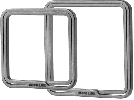 KEEPO LINK Multi-Use Titanium Key Ring - DIY Necklace EDC Keychain Rings | Split Keyring for Everyday carry, Men & Women, Dog tag, Squre