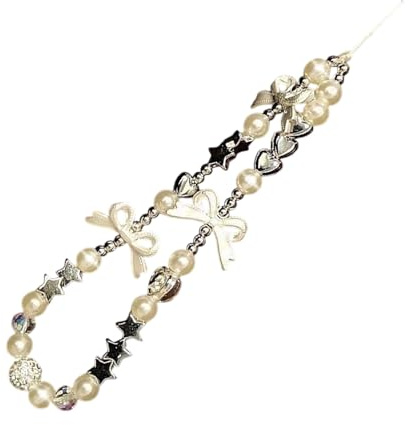 Beaded Camera Strap Adjustable Mixed Pearl & Star Pendant Fashion Phone Cord Key Decoration Acrylic Star Beads Pendant Cord