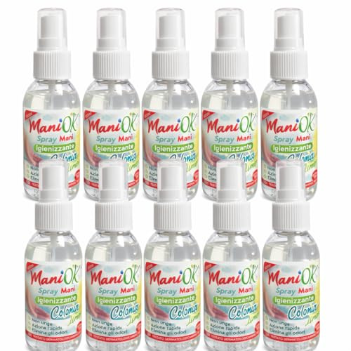 Set 12 Flaconi Spray Igienizzante Mani, Profumazioni Lavanda o Limone, Formula con Alcol, Dermatologicamente Testato, per Casa, Ufficio, Scuola, Viaggio (Limone)