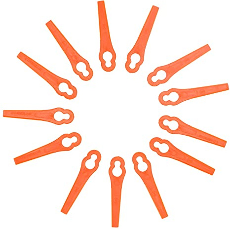 Itonash 100Pcs Plastic Cutter Blades, Lawn Mower Replacement Blades with Gourd Shaped Wear Resistant Design, for Household Grass Trimmer Garden Pruning Accessories