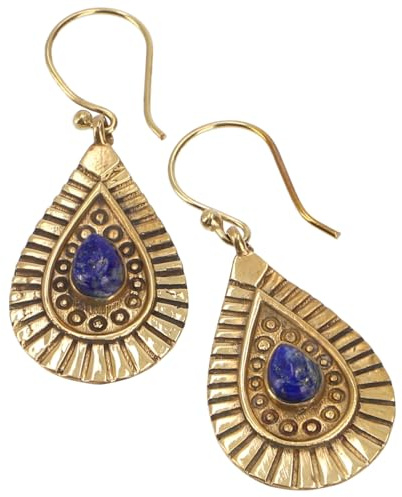 Hängeohrringe aus Messing, Boho Ohrschmuck mit Steinen | Funkelnde Steine, lässiger Boho-Stil, ideal für individuelle Outfits, vielseitig kombinierbar.