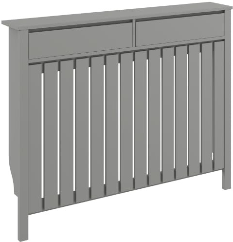 HOMCOM Radiator Cover with Drawers, Large, 119 x 19 x 93cm, Grey