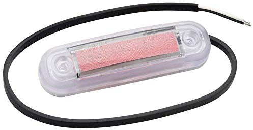 Fristom Umriss-Markierungsleuchte Offene Kabelenden Markierungsleuchte hinten 12 V, 24 V Rot Transparent