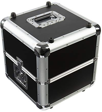 MUSIC STORE Vinyl Case 50/50, Robuster Plattenkoffer, Für 80 LPs, Schwarz, Wasserabweisend, Mit Butterfly-Verschlüssen, Tragegriff