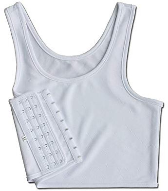 BaronHong - Binder de Poitrine Plate Respirante et Compressible pour Lesbienne Tomboy Trans (Blanche, S)