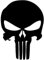 PUNISHER - Wandtattoo Wandaufkleber Sticker Aufkleber Totenkopf Skull - erhältlich in vielen Farben (Schwarz, 10 x 14 cm)