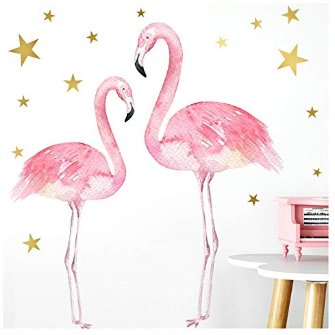 Little Deco Aufkleber Flamingos I A4-21 x 29,7 cm I Mädchenzimmer Wandbilder Kinderzimmer Deko Babyzimmer Junge Wandsticker Kinder Wandtattoo Mädchen DL180