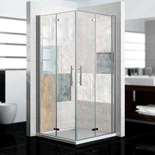 dedeco Alu Eck-Duschrückwand mit Stein Motiv - 2 x 90x200 cm - Perfekt als Badrückwand zum Fliesenersatz, passend für viele Bäder als Dekorwand aus hochwertigem Aluminium - Made in Germany