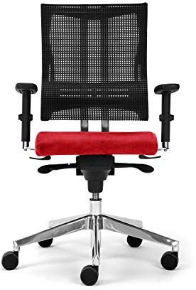 Nowy Styl Bürostuhl Net-Motion rot ohne Kopfstütze, One Size
