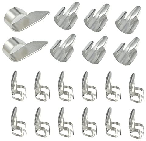 Fingerpicks Gitarre Set,Qiundar 20 Pcs Fingerplektren Edelstahl Daumenpicks Finger Pick Guitar für Banjo Dunlop Alaska