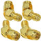 TUOLNK SMA Adapter Kit 45 Grad SMA Stecker/Buchse auf RP SMA Buchse/Stecker Ellbogenanschluss Kit für LTE Antennenverlängerungskabel Vergoldeter, verlustarmer HF Koaxialstecker 4er Set