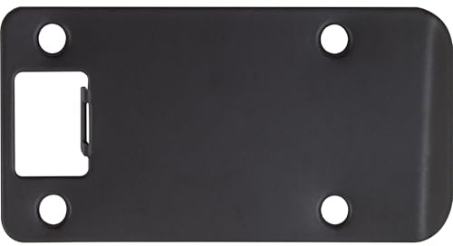 Stone Harbor Hardware Round Corner Extended Lip Strike Plate, 2-1/4 x 4, (4-1/2 Overall Length), Matte Black