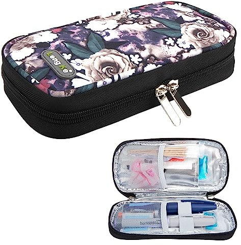 YOUSHARES Insulinkühler, Reisetasche, TSA-zugelassen, für Medikamente, Diabetiker, Kühler für Reisen, gekühlte Medizin, Organizer, Tasche mit 2 Kühlakkus