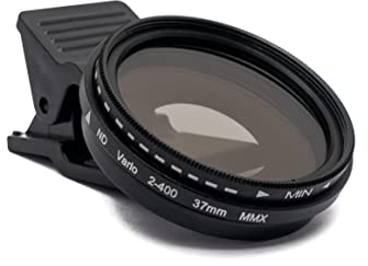 SYSTEM-S ND Vario Filter 37 mm 2-400 Grigio Lente con Clip per Smartphone in Nero