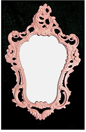 Generisch Specchio da parete shabby chic rosa barocco antico 50 x 76 cm decorazione da parete Art Nouveau specchio barocco senza tempo 118SP