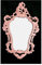 Miroir mural style shabby chic rose baroque antique 50 x 76 cm