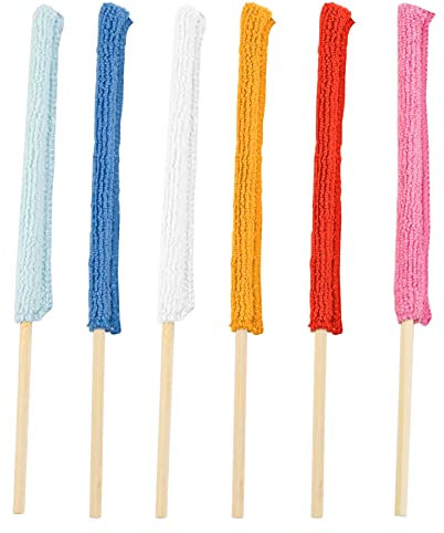 AUEAR, 6 Pack Microfiber Detail Duster Sticks Crevice Mini Cleaning Brush Tool for Home Window