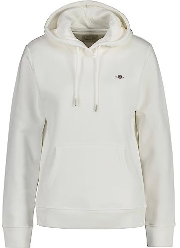 Gant Damen REL Shield Hoodie Logo Kapuzenpullover, Eggshell, XS