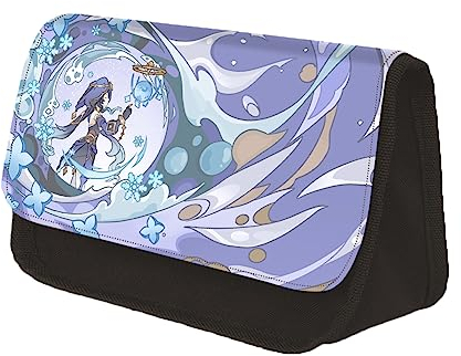 Zhongkaihua Anime Charakter Stift Tasche Doppelschicht Bleistift Fall Venti/Ganyu/Alhaitham/Kamizato Ayato Kreative Anime Druck Schreibwaren Tasche, Layla, 7.5*13*22cm, Schulranzen-Set