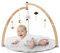 Promise Babe Spielbogen Baby Holz mit Spieldecke für Babies,Natur Holz Baby Spielbogen mit Stern Mond Wolken Spielzeuge Anhänger Wickeltisch Babybett Babydecke mit Activity Spielbogen
