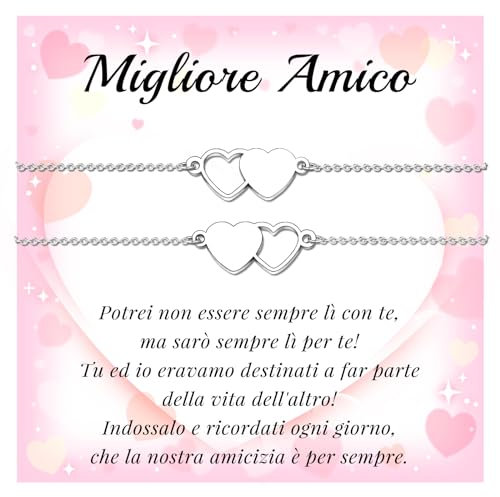 SUNSH 2 Pcs Bracciale Dell'amicizia, Bracciale Della Migliore Amica, Set Di Bracciali Dei Desideri, Bracciali Bff, Regalo a Distanza per Amiche/Femmine/Sorelle, Laurea/Festa/Compleanno