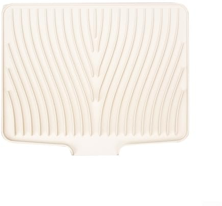 Tapete de drenaje de silicona de 40 x 33 cm, tapete de secado de drenaje de silicona, tapete escurridor de fregadero para encimera de cocina (beige)