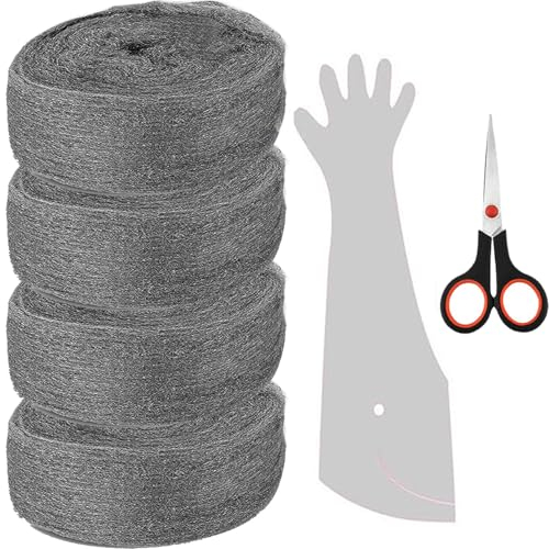 Stahlwolle Gegen Mäuse Stahlwolle Fein Stahlwolle 0000 Schafwolle Gegen Schnecken für Löcher und Wand Risse Von Haus Mit Arbeitshandschuhen Schere 4 Stück
