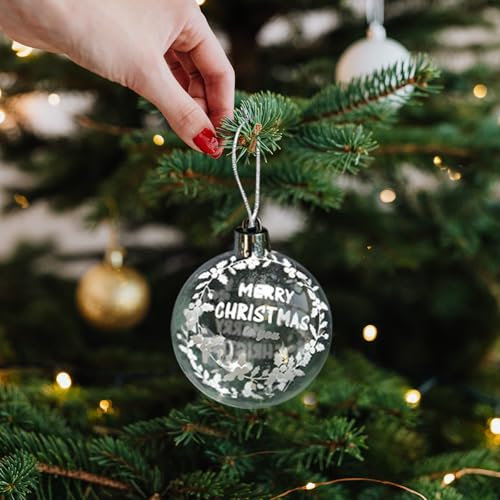 6 Stück Weihnachtskugeln, Weihnachtskugeln Set, Kunststoff Christbaumkugeln Weihnachtsdeko mit Aufhänger, Weihnachtsbaumschmuck, Kunststoff Weihnachtsbaumkugeln