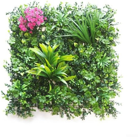 1 x Graswandpaneel, 50 x 50 cm, künstliche Buchsbaum-Hecke, für Innen- und Außenbereich, Haus, Balkon, Garten, Dekoration (A)