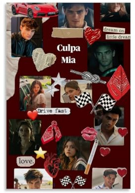 QUYEBRHFY Culpa Mia (my Fault) Poster, Wanddekoration, Vintage-Kunstdruck, Poster, Zimmer, coole Dekoration, 30 x 45 cm, ungerahmter Stil