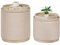 Bonlife Round Beige Ottoman with Storage Set of 2,Makeup Vanity Stool Chair,Ottoman Coffee Table for Living Room,Bedroom,Dining Room,39x39x44cm