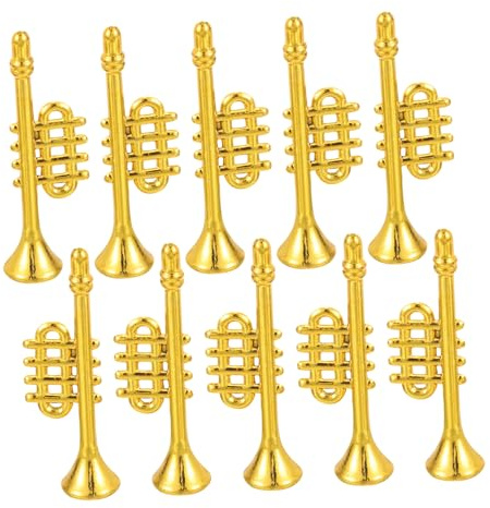 Amosfun 10stücke Teiliges Weihnachtsbaum Deko Kleine Trompeten Hängende Christbaumschmuck Musikinstrument Anhänger Für DIY Festliche Weihnachtsdekoration Zuhause Laden Hotel