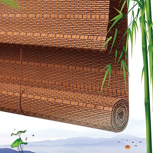 Persianas romanas de bambú para exteriores, impermeables, anti rayos UV, para patio, jardín, ventana, filtrado de luz, cortinas de privacidad (140 x 200 cm)