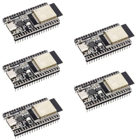 para ESP-32-DevKitC 38Pin Placa de Desarrollo AYWHP 5 PCS ESP-WROOM-32 Dual-Core 2.4GHz WiFi+Bluetooth Microcontrolador Compatible con Arduino