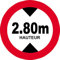 hauteur de passage maximum 2.80m - 10cm - Sticker/autocollant