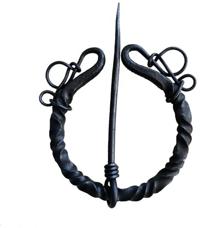 Mittelalter Brosche | Schmiedeeisen | Handgefertigte Wikinger Fibel LARP | Kleidernadel Gewandnadel Schließe| HFRC18