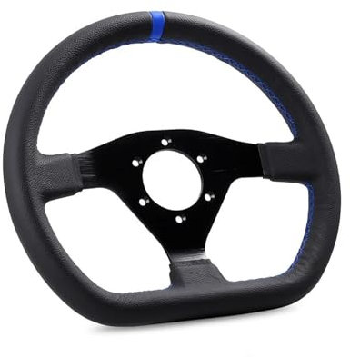 12 Zoll 300 Mm Flaches Lenkrad Universal Drift Spiel Sportlenkrad(Nähte blau)