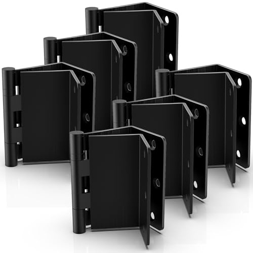 KOLET Offset Door Hinges, 3.5 Inches, 1/4 Radius, Matte Black, 6 Packs | Ball Bearing Hinges, Expandable Door Hinges, 2 Inches Widen Doorway, Smooth and Easy Installation