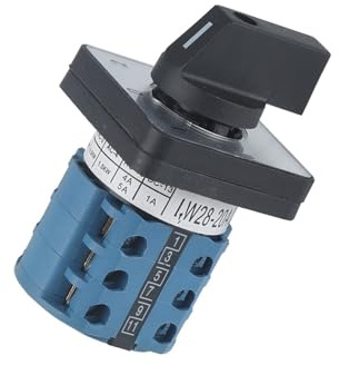 1 interruptor selector giratorio de 5 a 20 A, 220 V, interruptor de cambio de 3 posiciones y 3 nudos, interruptor de inversión de arranque 1-0-2