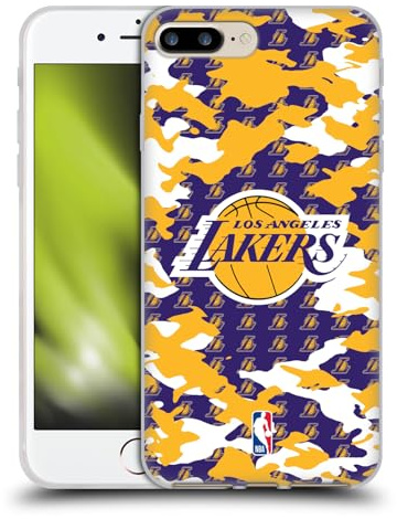 Head Case Designs Offizielle NBA Tarnmuster Los Angeles Lakers Gel Handyhülle Hülle [Militärischer Schutzgrad] Kompatibel mit Apple iPhone 7 Plus/iPhone 8 Plus
