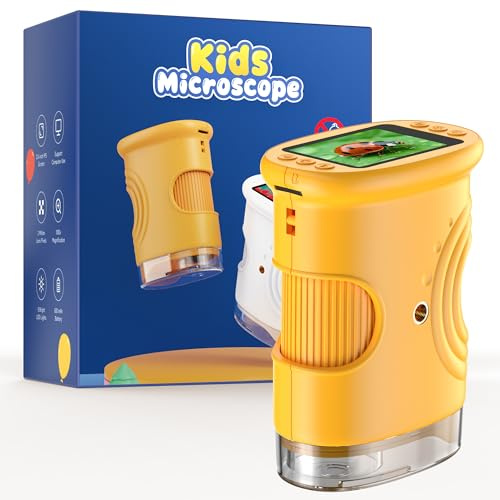 1000X Portatil Digital Microscopio Niños: Magnifying Glass para 2.0 IPS Pantalla - Regalo Original 3-8 8-12 Años Niña Infantil - Lupas Gran Aumento con Luz - Ciencia Experimentos Juguetes