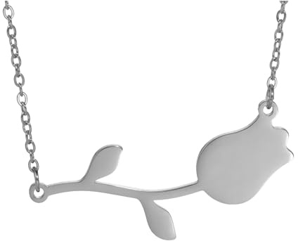 925 Sterling Silber Süße Damen Mädchen Minimalistische Lilie Eine Blumen Halskette, Tulpenschmuck für Geschenke