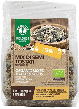 Probios Semi Misti Tostati Biologici - Ricchi di Proteine ​​e Fiber - Semi Naturali e Senza Glutine - Confezione da 6 x 250 g