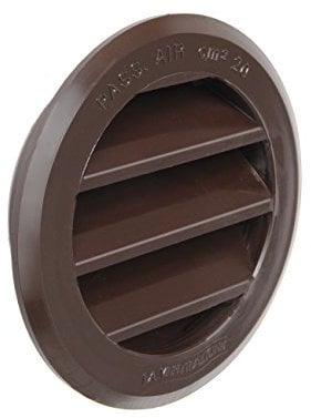 La Ventilazione T63RM Griglia di Ventilazione in Plastica Tonda da Incasso, Marrone, diametro 80 mm