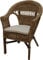 Stapelbarer Rattansessel mit Sitzpolster Korbsessel aus echtem Rattan im Landhaus Stil (Grau Natur)