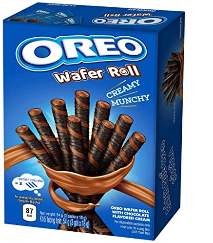Oreo Wafer Rolls Chocolate - 8 x 54g (Import)